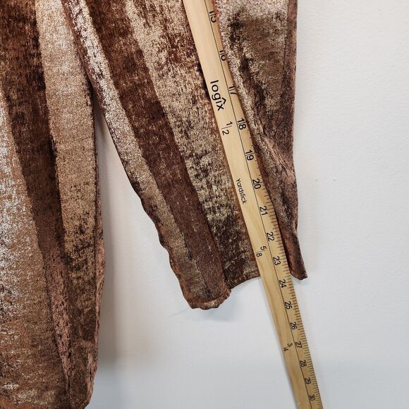 Future Collective Metallic Blouse Size 2X Puff Shoulder Futuristic Holiday Glam - Picture 9 of 15